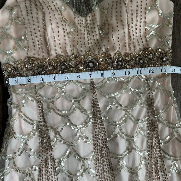 NEW Sue Wong Nocturne Gatsby Beaded Sleeveless Cocktail Mini Dress Size 8 - Picture 13 of 15